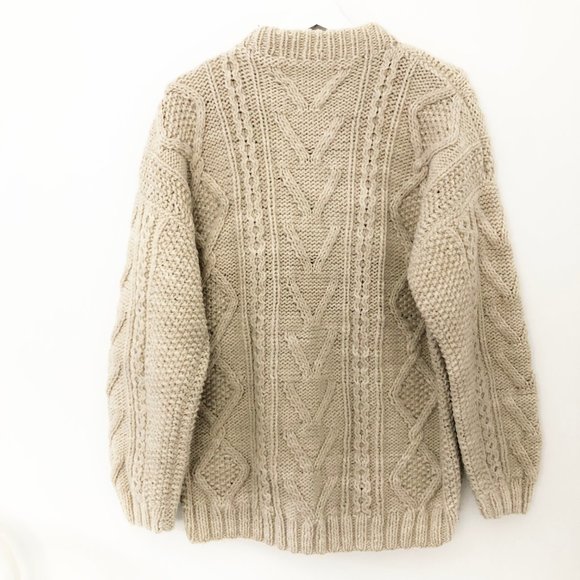 Vintage Aran Fisherman Cable Knit Celtic Sweater - Picture 5 of 6